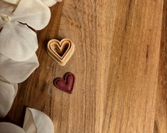 15mm Heart Imprint Polymer clay cutter STL | Flower earring cutter | Clay jewelry tool | Digital download | Valentines day