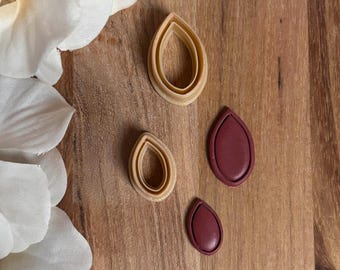 Basic Pointed Imprint Drop Polymer clay cutter STL | Earring cutter | Clay jewelry tool | Digital download | Stud Mini Dangle | 18mm 25mm