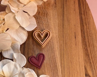 Heart Polymer clay cutter STL | Heart earring cutter | Clay jewelry tool | Digital download | Valentines day cutter | Imprint | 25mm
