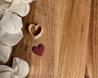 Heart Polymer clay stud cutter STL | Heart earring cutter | Clay jewelry tool | Digital download | Valentines day cutter