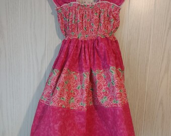 Rose Pink Girl's  Dress with flutter sleeves | Spring dress | Easter Dress