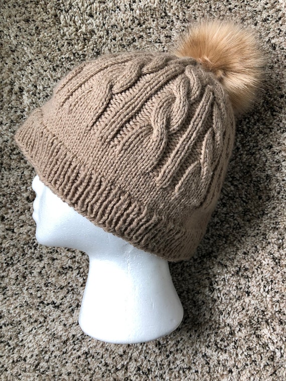 cream knit hat