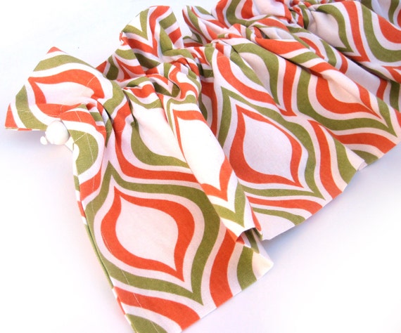 Sunny Valance Curtains Orange Green Cream White Patterned 43 Etsy