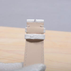 Genuine Cow Leather White Watch Strap for Ulysse Nardin 243-10 image 9