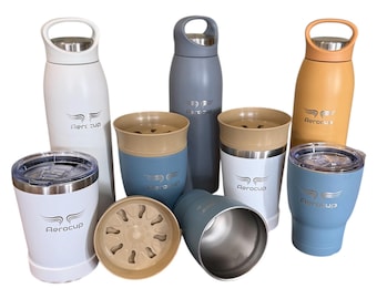 Personalisierte Reise-Kaffeetasse / Becher | Edelstahl | 325 ml | Auslaufsicherer Deckel