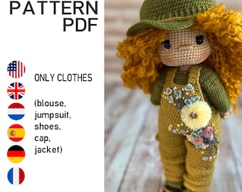 amigurumi doll clothes pattern Goldcrest outfit set crochet pattern. doll not included, clothes only. pdf