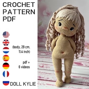 Tutorial fotográfico de la muñeca Kylie tejida a crochet