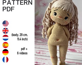 Tutorial fotográfico de boneca de crochê Kylie