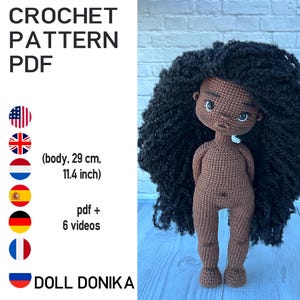 Crochet doll base pattern, Donika amigurumi the doll, Basic doll, tutorial body doll