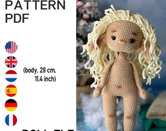 Tutorial fotográfico de boneca Elfa de crochê