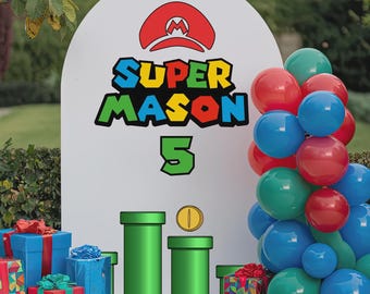 Super Mario Birthday Decal: Personalized Party Backdrop