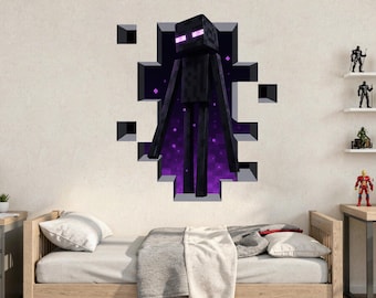 Enderman Gamer Wall Decal Mine Sticker Craft Playroom Pixel Decor Gift z3363