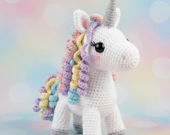 Einhorn Amigurumi Häkelanleitung PDF - Süßes Einhorn Plüschtier Muster - Anfängerfreundliche Häkelanleitung