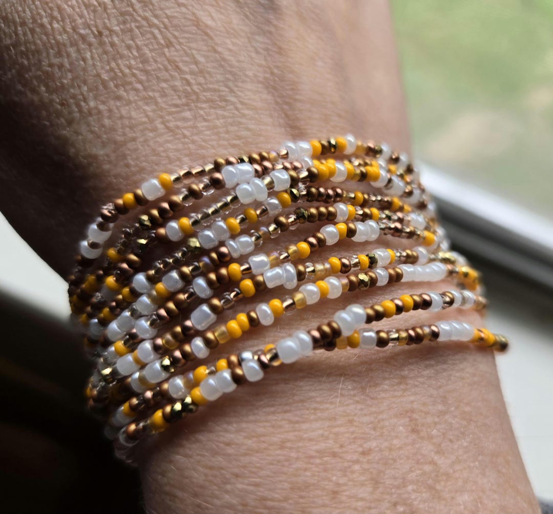 Colorful Adjustable Seed Bead Bracelet - Summer Festival Jewelry, Confetti Sprinkles Design