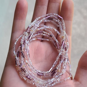 Handmade Seed Bead Bracelet Set: White, Maroon and crystal Stacking Bracelets, stretchy, friendship bracelets,  gift for her, dainty jewelry