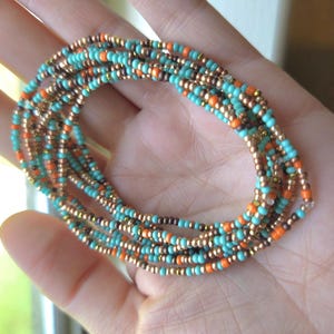 Confetti Southwestern Seed Bead Bracelet Set: Stackable Boho Jewelry,  set of ten, friendship bracelets, gift for her, western, dainty