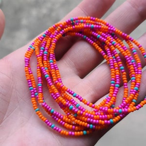 Set of Ten Czech Glass Seed Bead Stacking Bracelets: Handmade Minimalist Jewelry