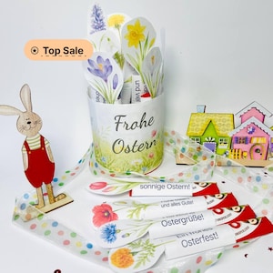 Modello di confezione di fiori pasquali in formato PDF da stampare – Modello di confezione di fiori pasquali