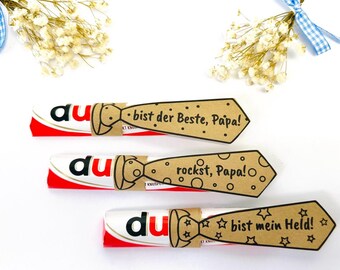 Duplo Vatertag Druckvorlage Duplo Krawatte – Geschenk für Papa & Opa zum Ausdrucken, Süßigkeiten Geschenkidee, Father’s Day Printable