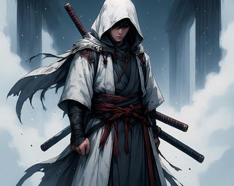 Dark Samurai Anime Wall Art stampabile - Poster Fantasy Warrior, Download digitale di Warrior giapponese