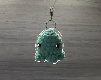 Turquoise blue octopus keychain