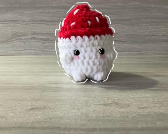 Amigurumi crocheted red mushroom