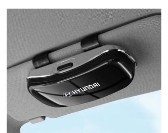 Hyundai Car Sunglasses Case Sun Visor Clip | Eyeglass Storage Box Holder | Car Glasses Organizer Interior Accessory & Gift