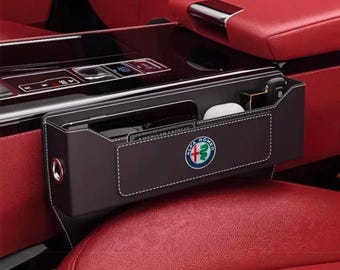 Alfa Romeo Seat Gap Organizer – Leather Car Storage Box Accessory