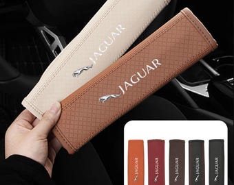 Car Jaguar Seat Belt Cover Shoulder Strap Pad Protector Luxury Auto Interior Accessories