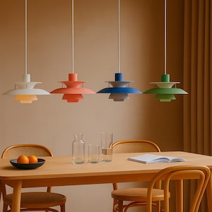 Modern Scandinavian Pendant Light – Minimalist Ceiling Lamp in Multiple Colors for Dining Room, Kitchen, or Living Room