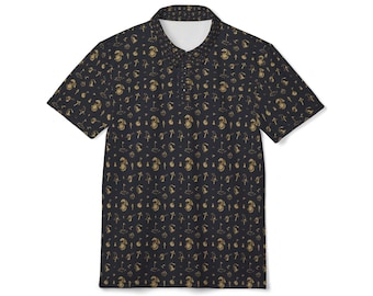 D&D Inspired Wizards Dragons Golf Polo