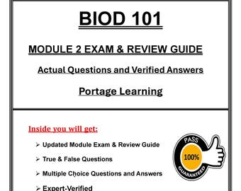 BIOD 101 Module 2 Exam Review Guide: Portage Learning Questions ...