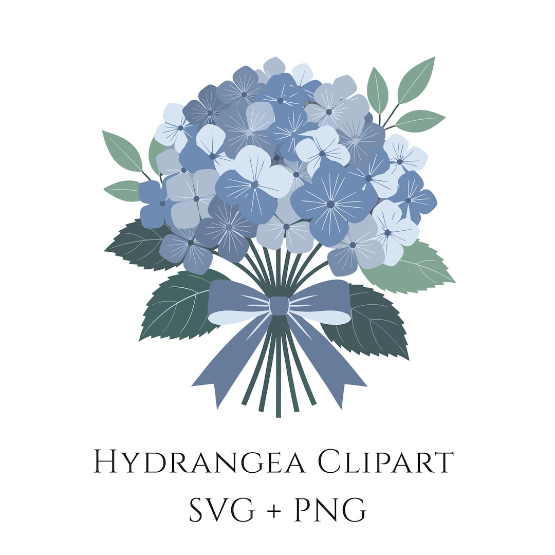 Hydrangea Wreath Clipart, Floral SVG PNG Bundle (digital Download) - Etsy