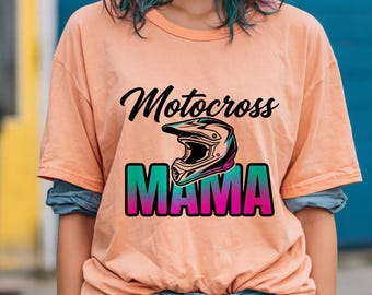 Diseño de camiseta para mamá motocross en formato PNG para sublimación (descarga digital)