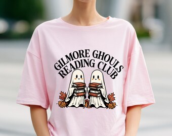 Gilmore Ghouls Reading Club PNG Sublimation, Bookish Ghost Halloween Shirt PNG, Book Lover Halloween Digital Download