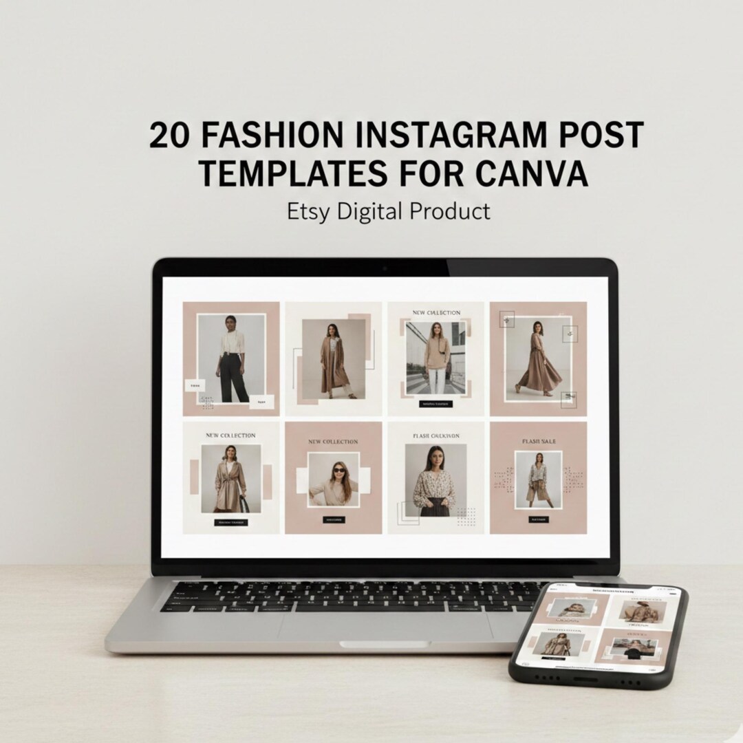 20 Fashion Instagram Post Templates for Canva – Editable Social Media ...