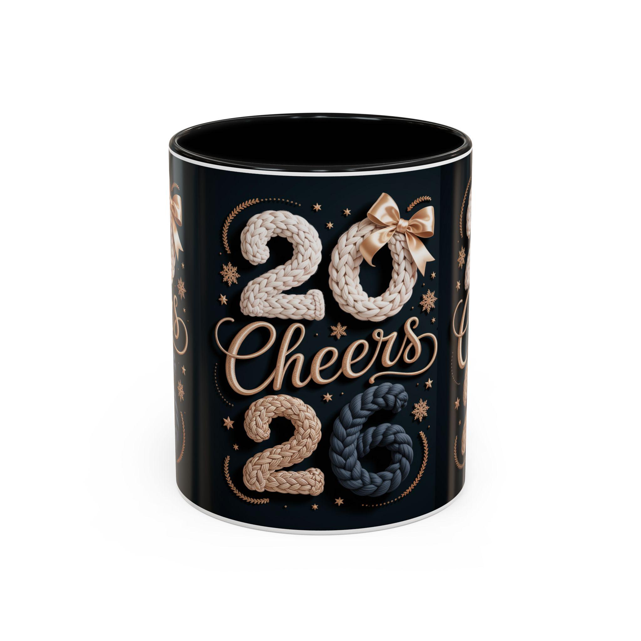 Discover Cheers 2026 New Year Mug, Cozy Knit Style, Ceramic Coffee Cup