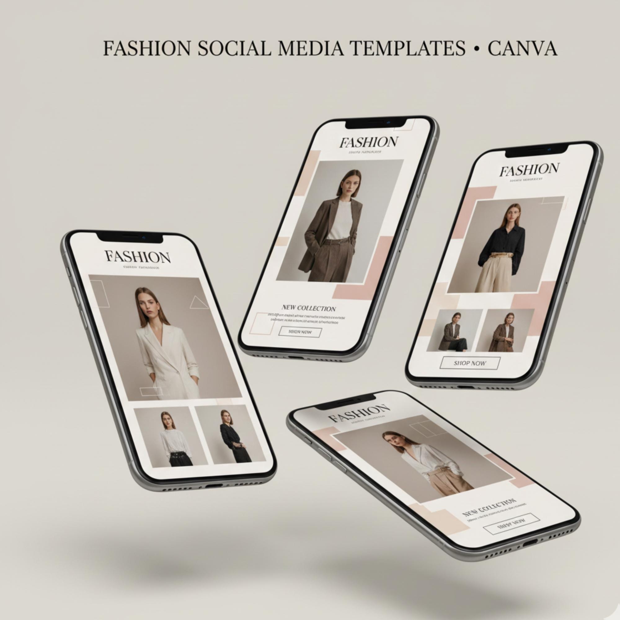 20 Fashion Instagram Post Templates for Canva – Editable Social Media ...