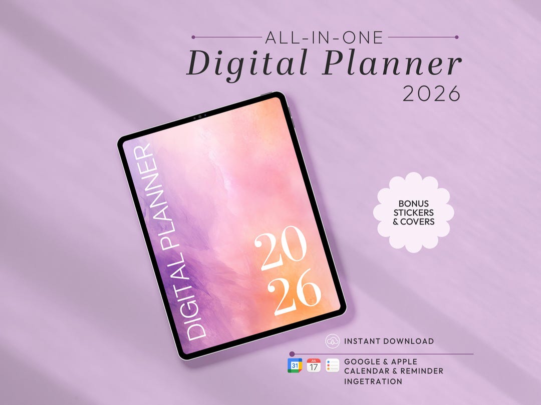 All-in-one Digital Planner 2026 Portrait Monday | Daily, Weekly ...