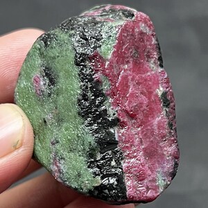 Rubí zoisita natural en bruto, piedra roja y verde, 86 g