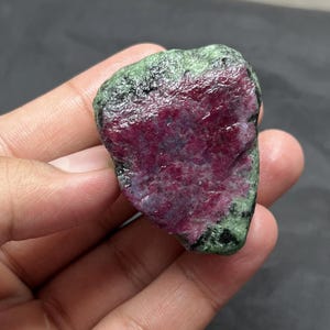 Unpolished Natural Ruby Zoisite Rough, Raw Crystal 91g