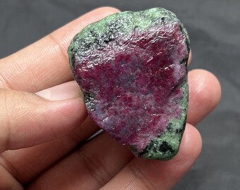 Unpolished Natural Ruby Zoisite Rough, Raw Crystal 91g