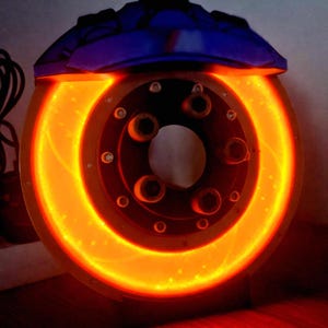 Brake Disc LED Desk Lamp 3D Printed Car Enthusiast Light Industrial Garage Wall Decor Neon Man Cave Ornament Premium Automotive Gift for Him