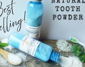Tooth Powder JUICY Citrus Mint | Natural | Vegan | Fluoride-Free Polish | Freshens Breath | Best Seller! With Xylitol | 2 oz