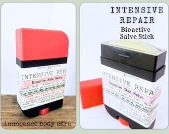Intensive Repair Salve Stick | Organic Twist-Up Balm Bar | BEST Seller! For Severe Dry Skin, Rash, Itch. 6 Powerful Herbs, 8 Oils, Allantoin