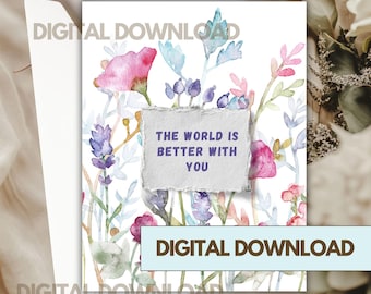 Motivational Printable Cards Digital PDF Inspirational Quotes US Letter Instant Download