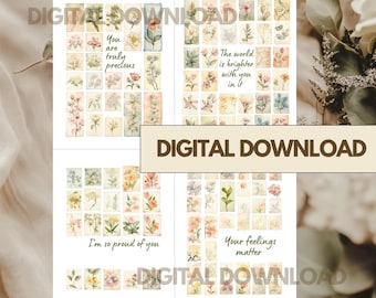 Motivational Printable Cards Digital PDF Inspirational Quotes US Letter Instant Download
