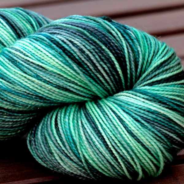 Sock yarn - 75/20/5 SW Merino/Nylon/Stellina - Spam - "A Much Greater Bore"