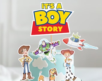 Décoration de centres de table Boy Story : Shower de bébé Toy Story, Woody Jessie, décoration de fête, découpes pour décoration de gâteau, téléchargement numérique