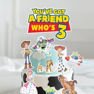 Toy Story 3rd Geburtstags-Mittelstück, du hast einen Freund, der 3 Cake Topper druckbar hat